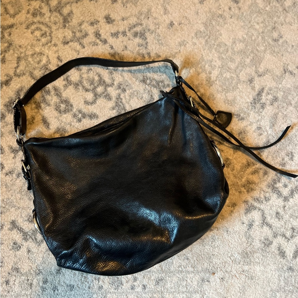 Banana Republic Black Leather Hobo Bag